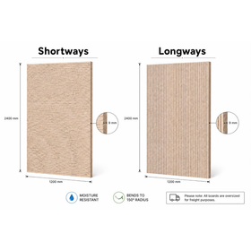 9mm | Craftform Bendy MDF | Long and short ways | 2400mm x 1200mm
