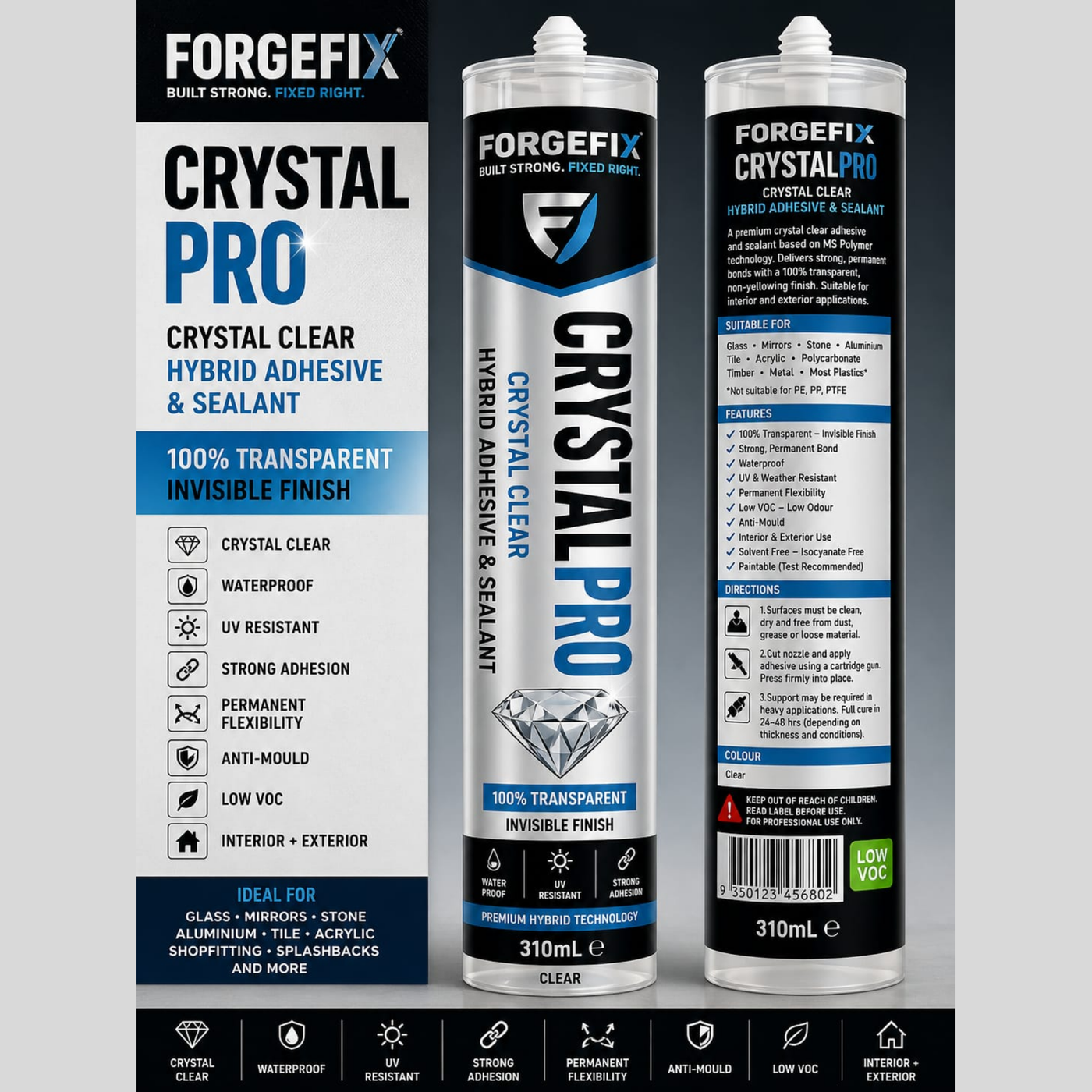 Crystal Pro Hybrid Adhesive & Sealant 310ml