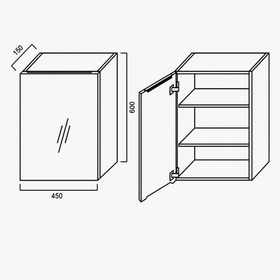 Pencil-Edged Shaving Cabinet 450x600mm