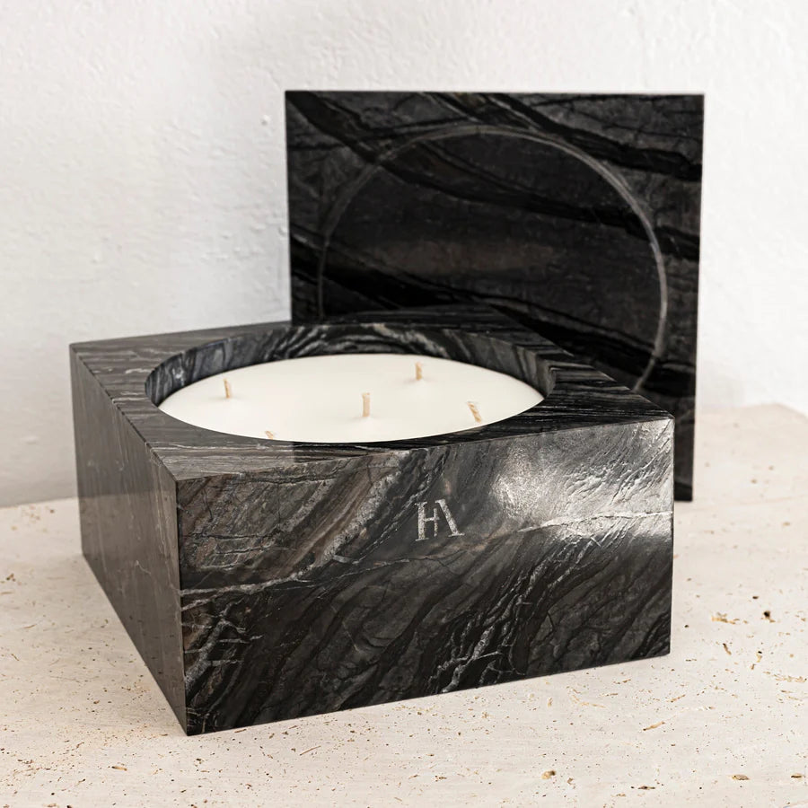 Obsidian Stone Candle