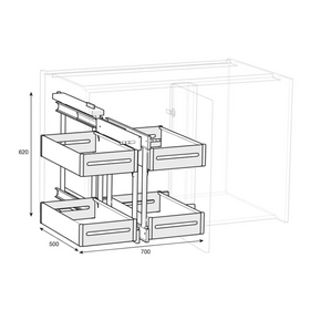 Complete Pull-Out Corner Unit – Fits 900mm+ Cabinets