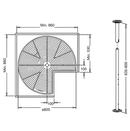 270° Lazy Susan Corner Unit – 2 Sizes-2