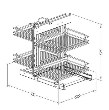 Chrome Full Access Corner Unit – For Blind Cabinets-1