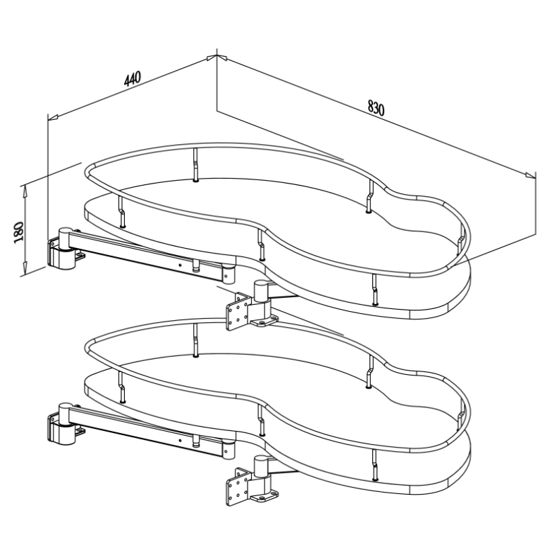 Swivel Corner Unit – Fits 800–900mm-1