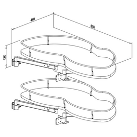 Swivel Corner Unit – Fits 800–900mm