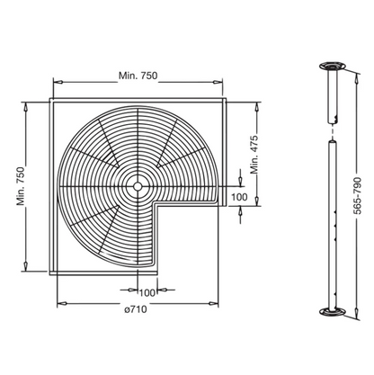 270° Lazy Susan Corner Unit – 2 Sizes-3