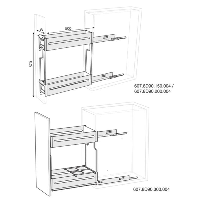 Dual Pull-Out Kitchen Organiser - 3 Sizes-1