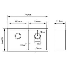 Premium Double Bowl Undermount Kitchen Sink – 18/10 Stainless Steel, Satin Finish