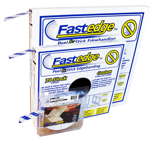 FastCap FastEdge white PVC peel and stick edging 19mm x 15m for cabinets, furniture and woodworking projects