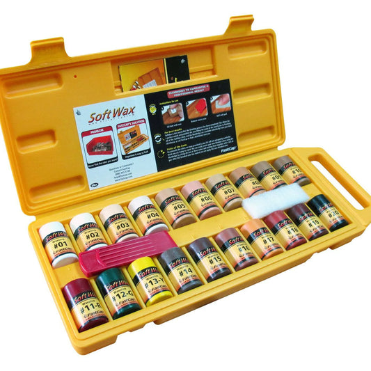 Fastcap WaxKit 20 piece soft wax filler kit for repairing scratches, chips and small imperfections on furniture, cabinetry and timber surfaces