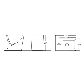 Imperial Floor Standing Bidet | Matte White | Square