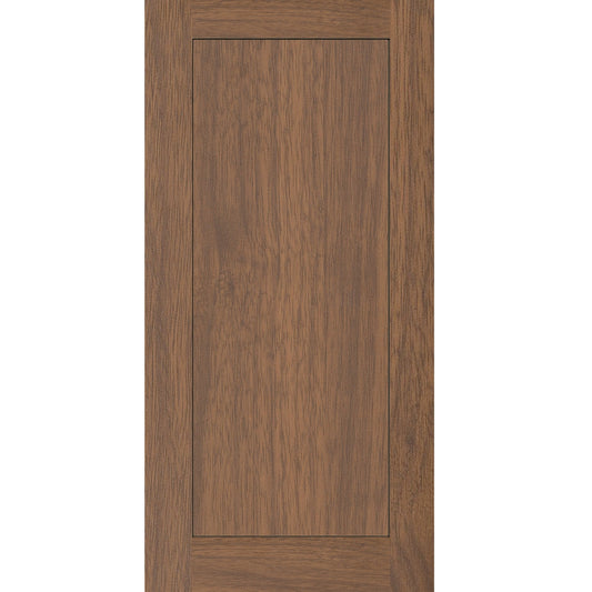 Florentine Walnut Surano wardrobe and barn door featuring a shaker panel design and durable 25mm MDF construction for stylish interiors.
