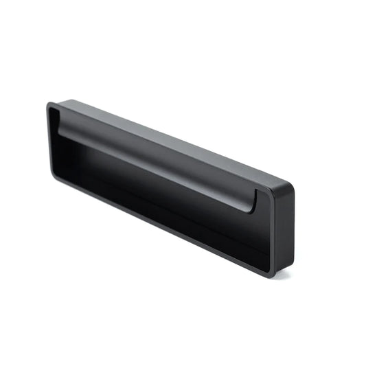 Fold Flush by Momo recessed flush pull handle for sliding doors, cabinets and furniture in modern flush mount design
