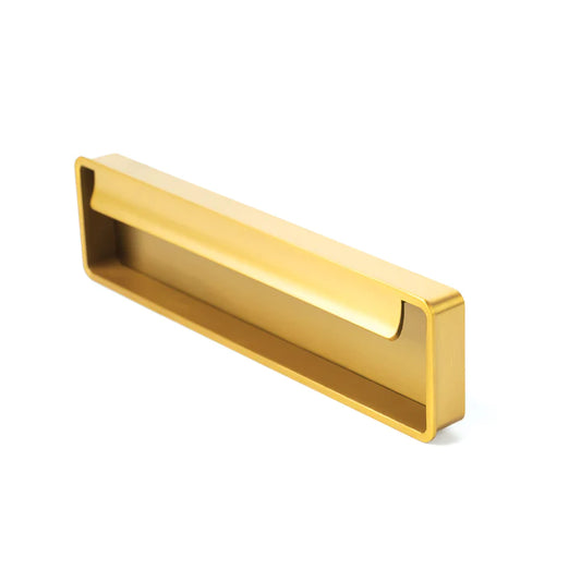 Fold Flush by Momo recessed flush pull handle for sliding doors, cabinets and furniture in modern flush mount design