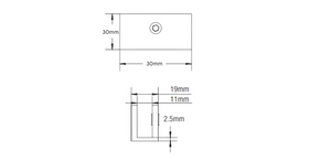 Square No Drill Clamp Matte Black
