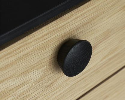 Furnipart Beret cabinet knob in Black Ash, 45mm diameter – stylish, durable handle for drawers, cupboards, and cabinets, easy to install and modern finish