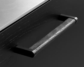 Furnipart Crossing Handle. Finish: Black Ash/Matt Black. Length: 168mm by W&B