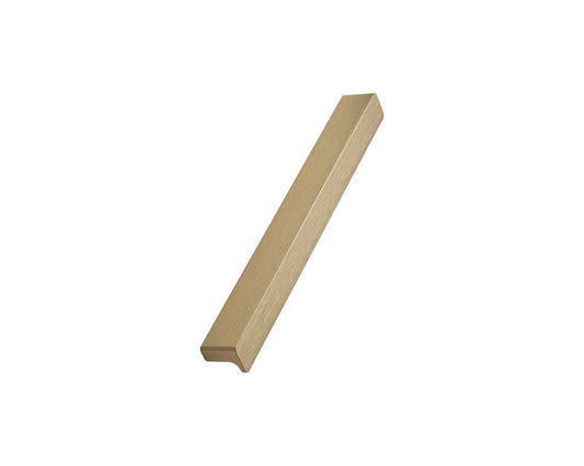 Furnipart 200mm Elan handle in brushed brass, high-quality zamac construction, ideal for cabinets, drawers, and furniture, modern finish.