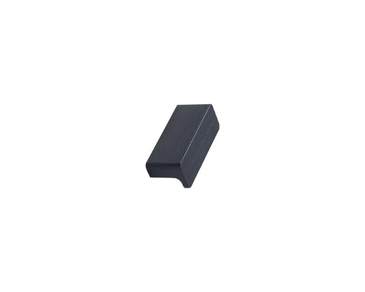 Furnipart 50mm Elan knob in brushed matt black, premium zamac material, ideal for modern cabinets, drawers, and furniture.