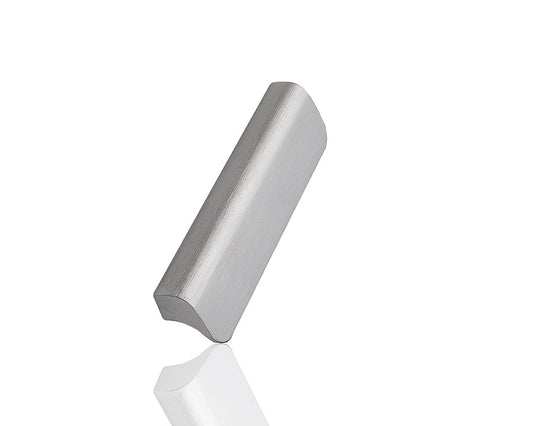 Furnipart Fall Handle in inox look, 140mm, sturdy zamac material, perfect for modern cabinets, drawers, and furniture.
