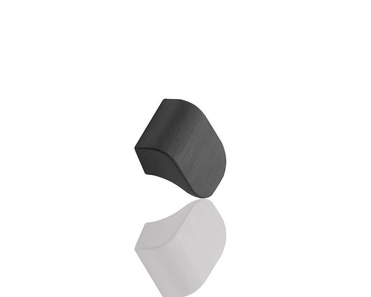 Furnipart Fall Knob in brushed matt black, 28mm, durable zamac material for cabinets, drawers, and furniture, sleek modern design.