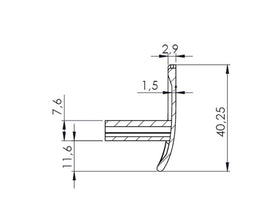 Furnipart Horizon Handle. Finish: Matt Black. Length: 80mm by W&B