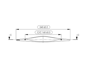 Furnipart Manta Handle. Finish: Oak Clear Lacquered. Length: 240mm by W&B
