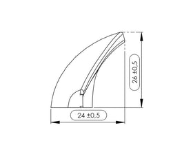 Furnipart Manta Handle. Finish: Oak Clear Lacquered. Length: 240mm by W&B