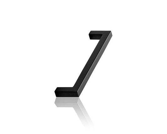 Furnipart 138mm square handle in matt black finish, durable zamac material, ideal for modern cabinets, drawers, and furniture.