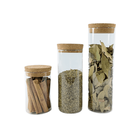 Glass Storage Jars with Cork Lid – 275ml