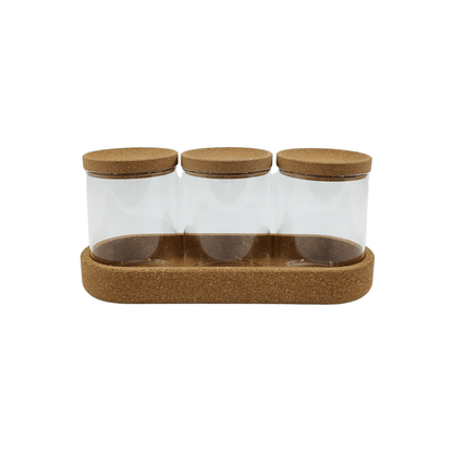 Glass Jar Trio Set with Natural Cork Lid – 450ml (3 Pack)-3