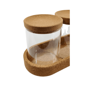 Glass Jar Trio with Cork Lids – 450ml Pantry Set