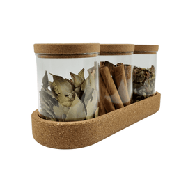 Glass Jar Trio Set with Natural Cork Lid – 450ml (3 Pack)