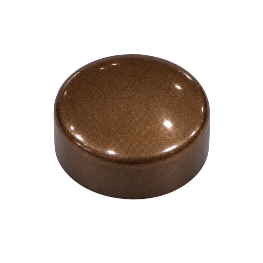 Gold snap-on screw caps for covering exposed screws on cabinets, wardrobes and furniture