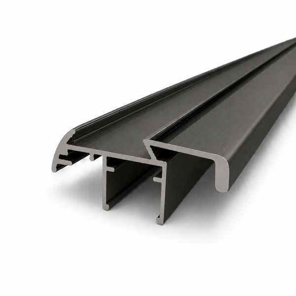 Gunmetal semi frameless wardrobe sliding door grip style aluminium profile for wardrobe door frame installation and smooth sliding system performance
