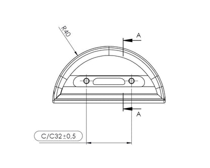 Furnipart Horizon Handle. Finish: Matt White. Length: 80mm