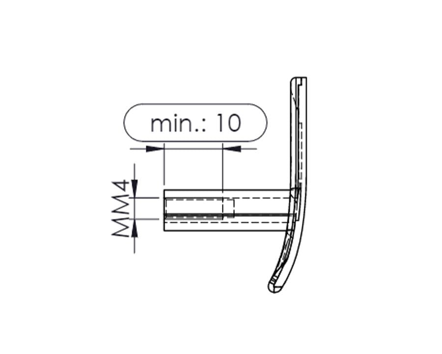 Furnipart Horizon Handle. Finish: Matt White. Length: 80mm