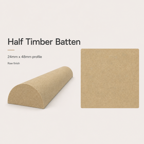 Half Round Timber Batten | 24mm x 48mm | Steccawood by Polytec