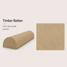Half Round Batten | 31mm x 62mm | Steccawood by Polytec | Pack of 15