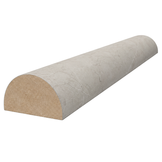 Half round timber batten 17mm x 34mm in Portland Stone finish by Polytec STECCAWOOD for decorative wall and ceiling applications