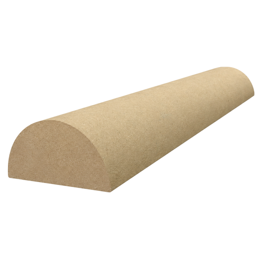 Half round timber batten 17mm x 34mm in raw finish by Polytec STECCAWOOD for decorative wall and ceiling applications
