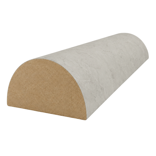 Half Round Timber Batten 31mm x 62mm in Portland Stone finish by Polytec Steccawood for decorative feature walls, ceilings and interior cladding.