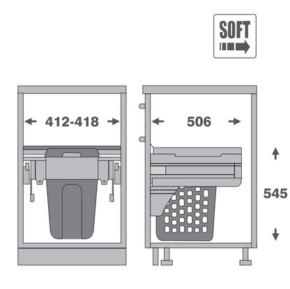 Pull Out Hamper - 450mm cabinet