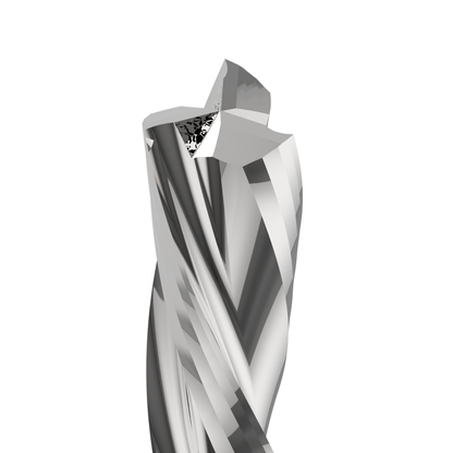 3-flute coated finishing spiral router bit, 25mm diameter, 75mm cutting length, precision CNC bit for smooth cuts in wood, MDF, plywood, and laminates