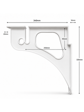 Wardrobe Shelf Bracket | Matt White