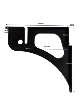 Wardrobe Shelf Bracket | Matt Black