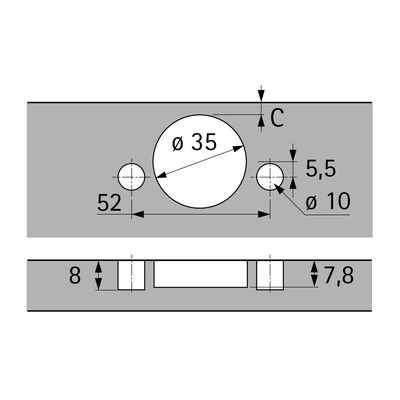 Hettich Sensys | Thin door hinge | integrated Silent System 8675110