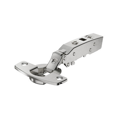 Hettich Sensys 110° thin door hinge with integrated soft close silent system, nickel plated overlay concealed cabinet hinge for 10–19mm cabinet doors.