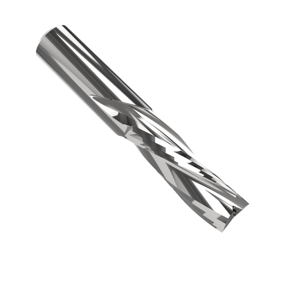 3-flute coated finishing spiral router bit, 25mm diameter, 75mm cutting length, precision CNC bit for smooth cuts in wood, MDF, plywood, and laminates