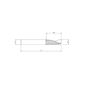 Aluminium O Flute Spirals | 4mm D | 12mm L2 | 6mm S | 60mm L